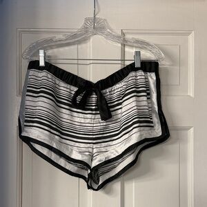 Victoria's Secret Black and White Striped Pajama Shorts